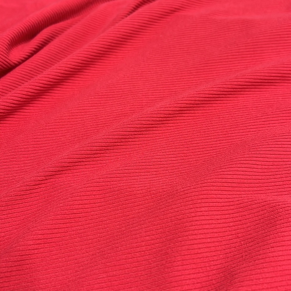 Bebe Red Ribbed Midi T Shirt Dress - Picture 5 of 5